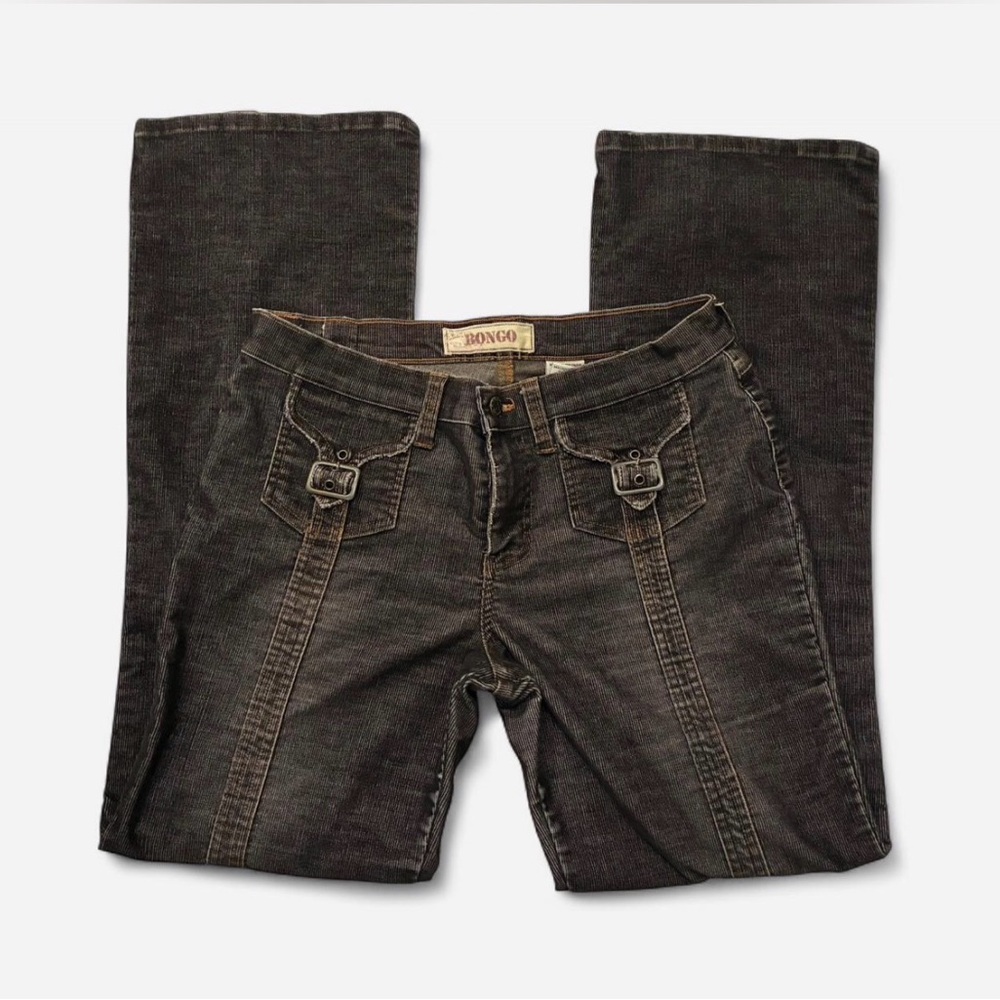 SOLD Y2K mid rise brown corduroy flare pants with super cool pockets